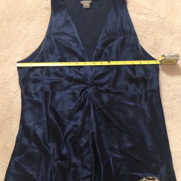 Navy silk top - Picture 4 of 5